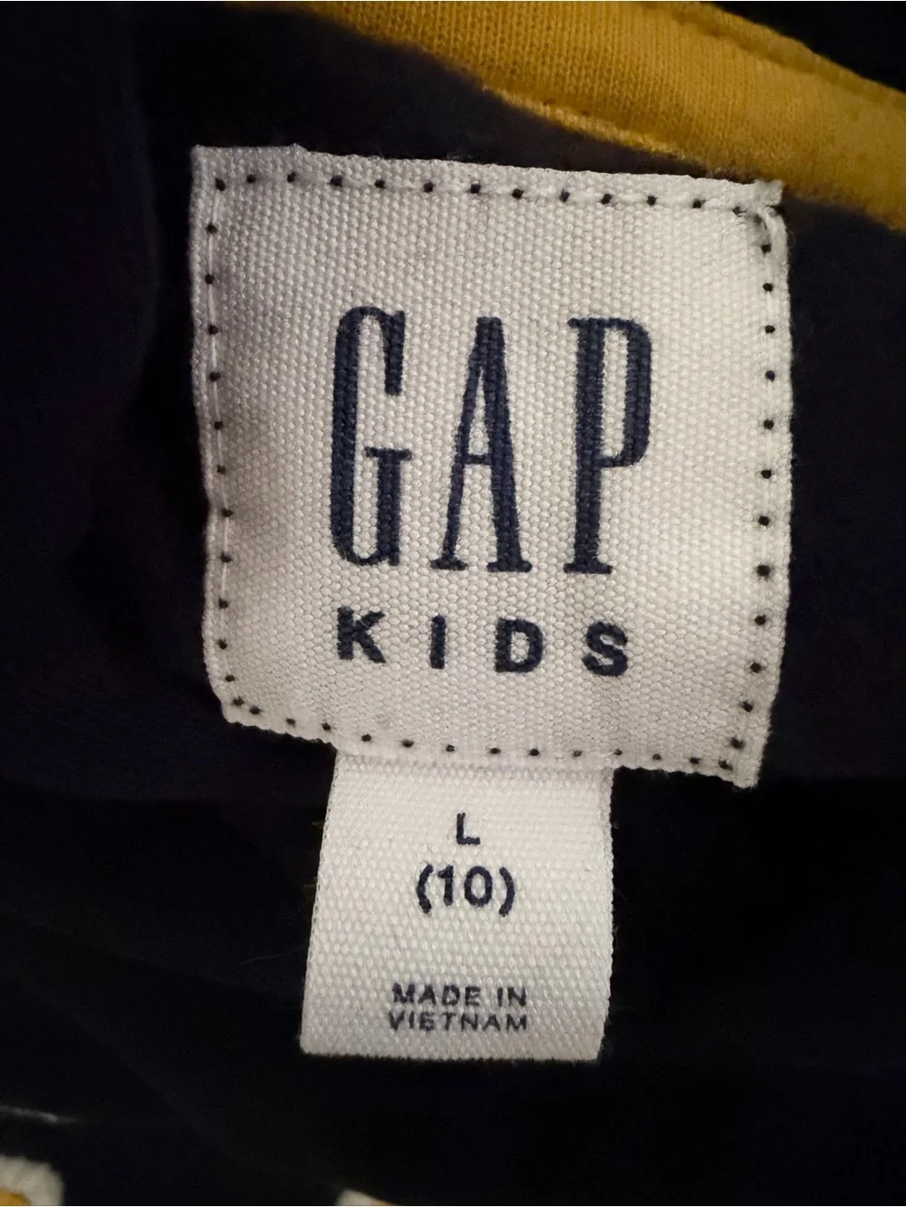 GAP Navy Hoodie with Yellow Lettering Boys L size 10
